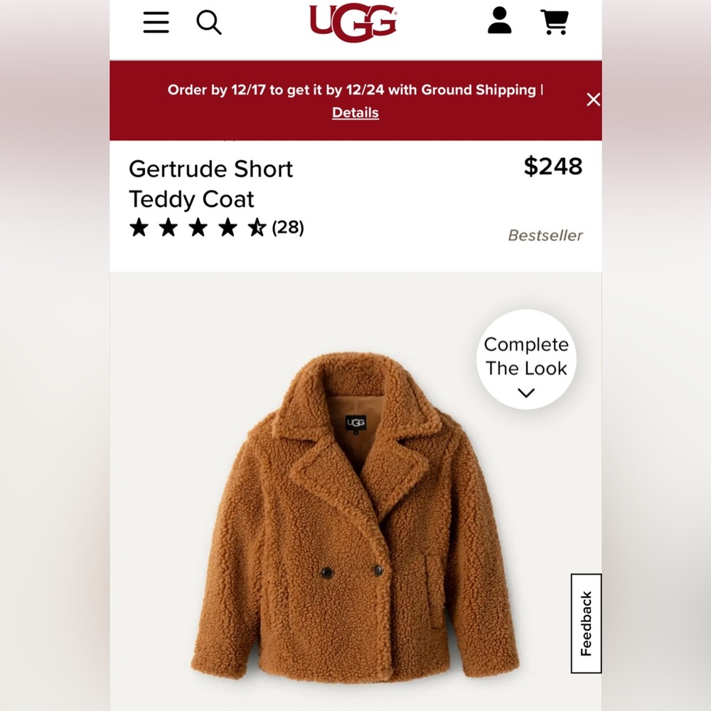 UGG Tan Sherpa Jacket NWOT - Picture 1 of 5